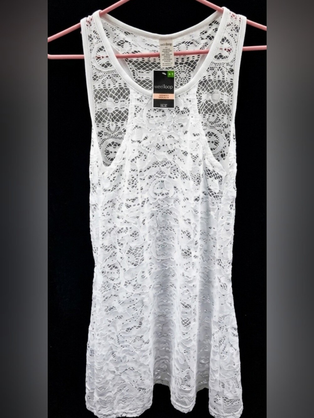 West Loop White Crochet Tank Cover-up NWT Size S/M